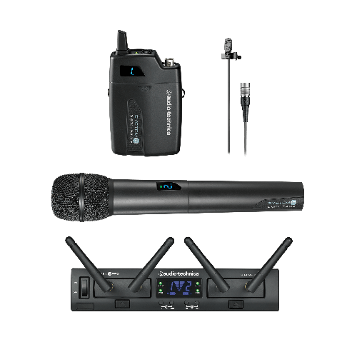 ATW-1312/L SYSTEM 10 PRO 2.4 GHZ DIGITAL WIRELESS DUAL COMBO SYSTEM: 2 CH RECEIVER, 1 HH , & 1 BP WITH LAVALIER